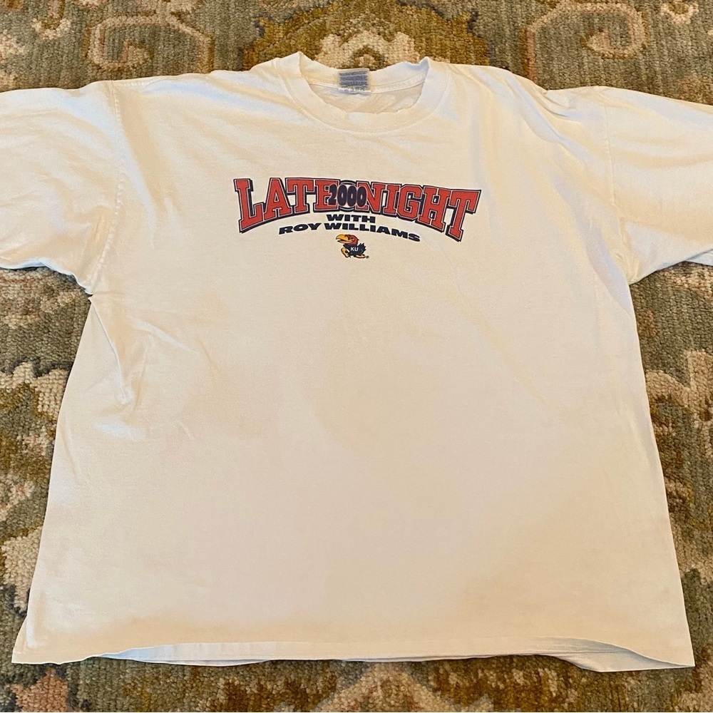 Kansas Jayhawks 2000 Late‎ Night Short Sleeve size 2XL color White flaws